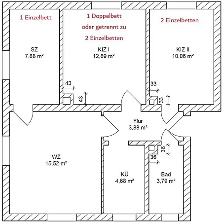 Modernes Mit 3 Schlafraeumen Nahe Leipzig *