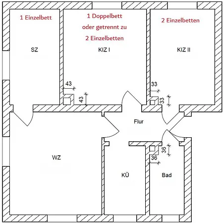 Modernes Mit 3 Schlafraeumen Nahe Leipzig *